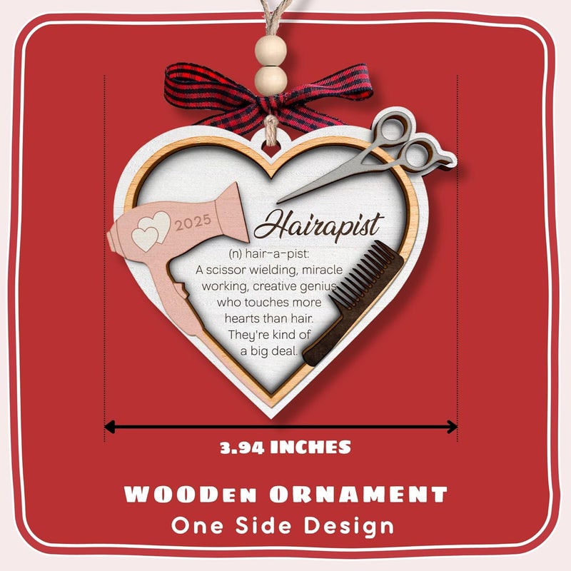 TEEBIM Hairdresser Gifts for Women - Hairdresser, Hair Stylist Ornaments, Barber, Beautician, Cosmetology Ornaments - Gifts for Hairdressers Female, Hair Dresser, Cosmetologist - Wood Beauty Ornament - Image 2